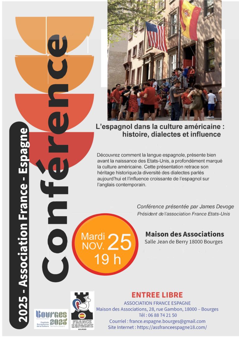 Conférence 25 novembre 19 h : L&rsquo;espagnol dans la Culture Américaine
